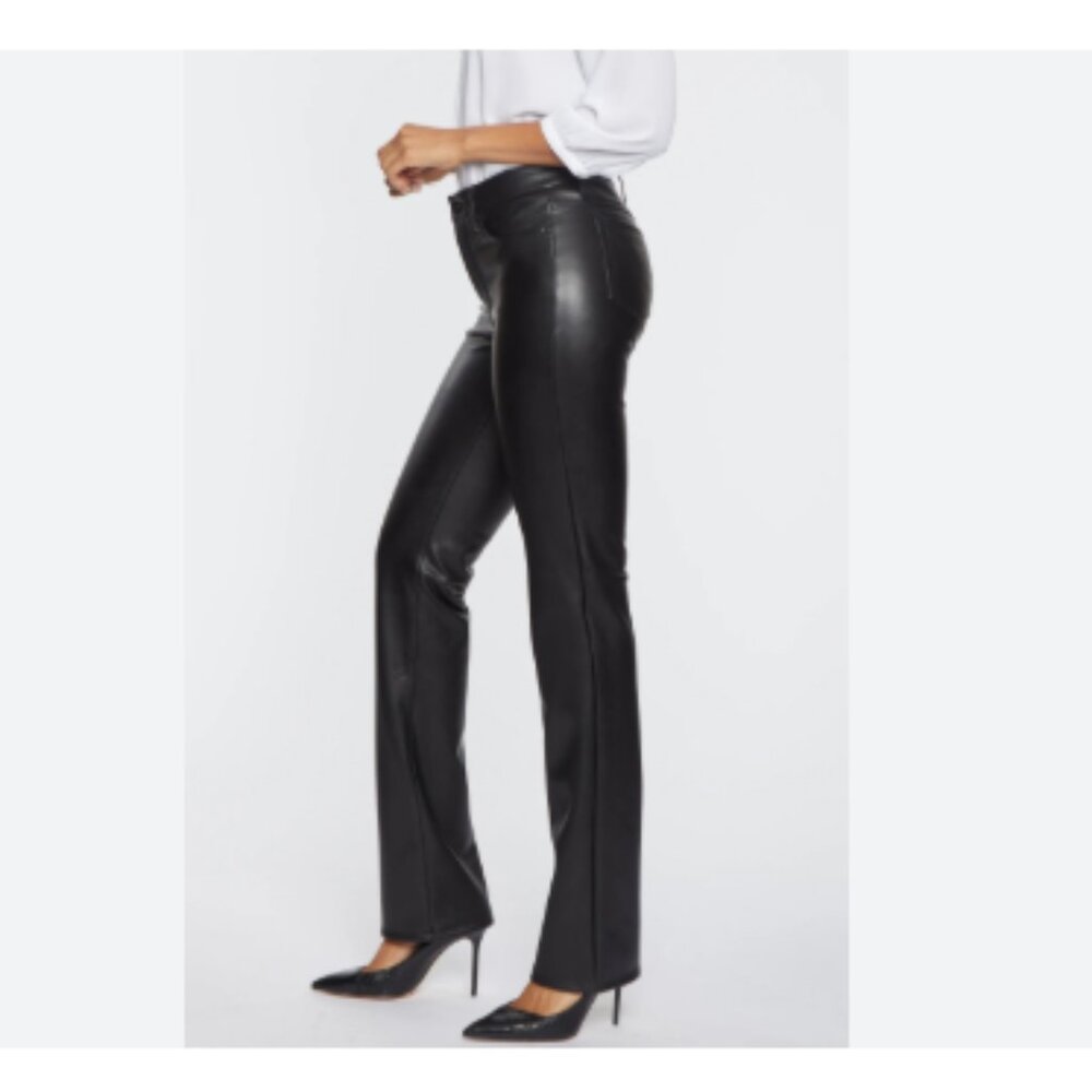 NYDJ-Faux Leather Marilyn Straight Pants Sculpt-Her™ Collection Women's Size 4 - Picture 3 of 3